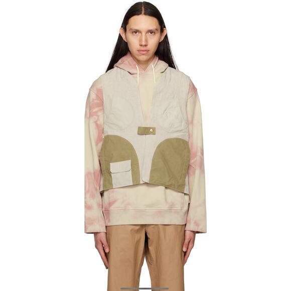 Nicholas Daley Five Pocket Side Tie Linen Vest Mens Size Large - Picture 1 of 7